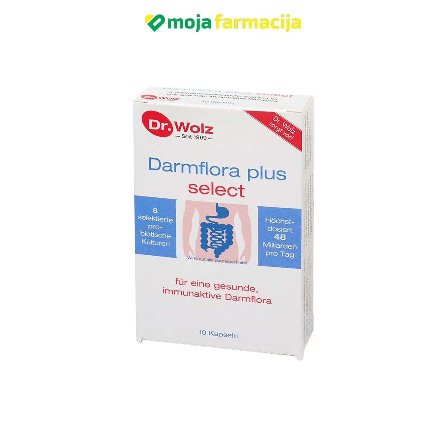 Slika proizvoda DR.WOLZ Darmflora plus select 10kapsula iz online apoteke Moja Farmacija - BIH