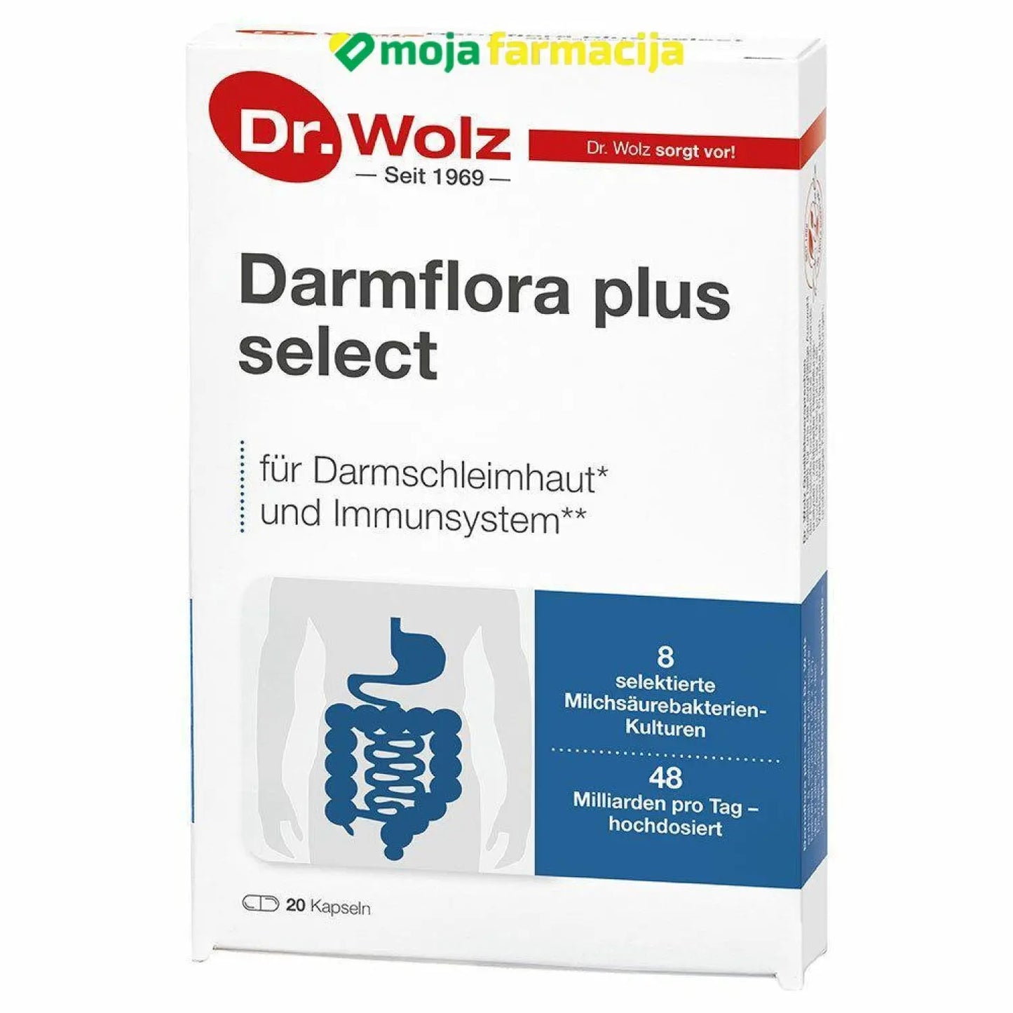 Slika proizvoda DR.Wolz Darmflora plus select 20 kapsula iz online apoteke Moja Farmacija - BIH