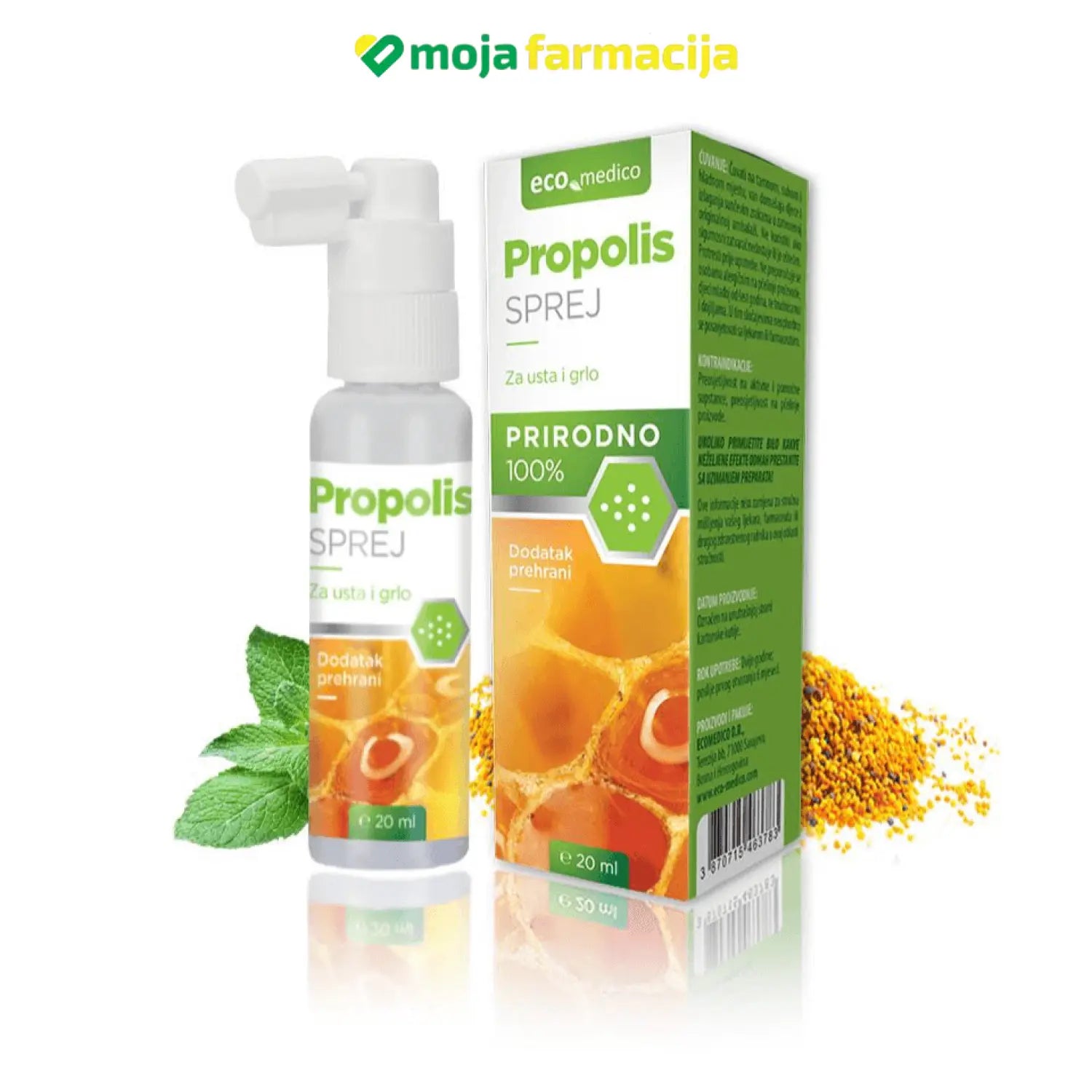 Slika proizvoda ECO MEDICO Propolis sprej za usta i grlo iz online apoteke Moja Farmacija - BIH