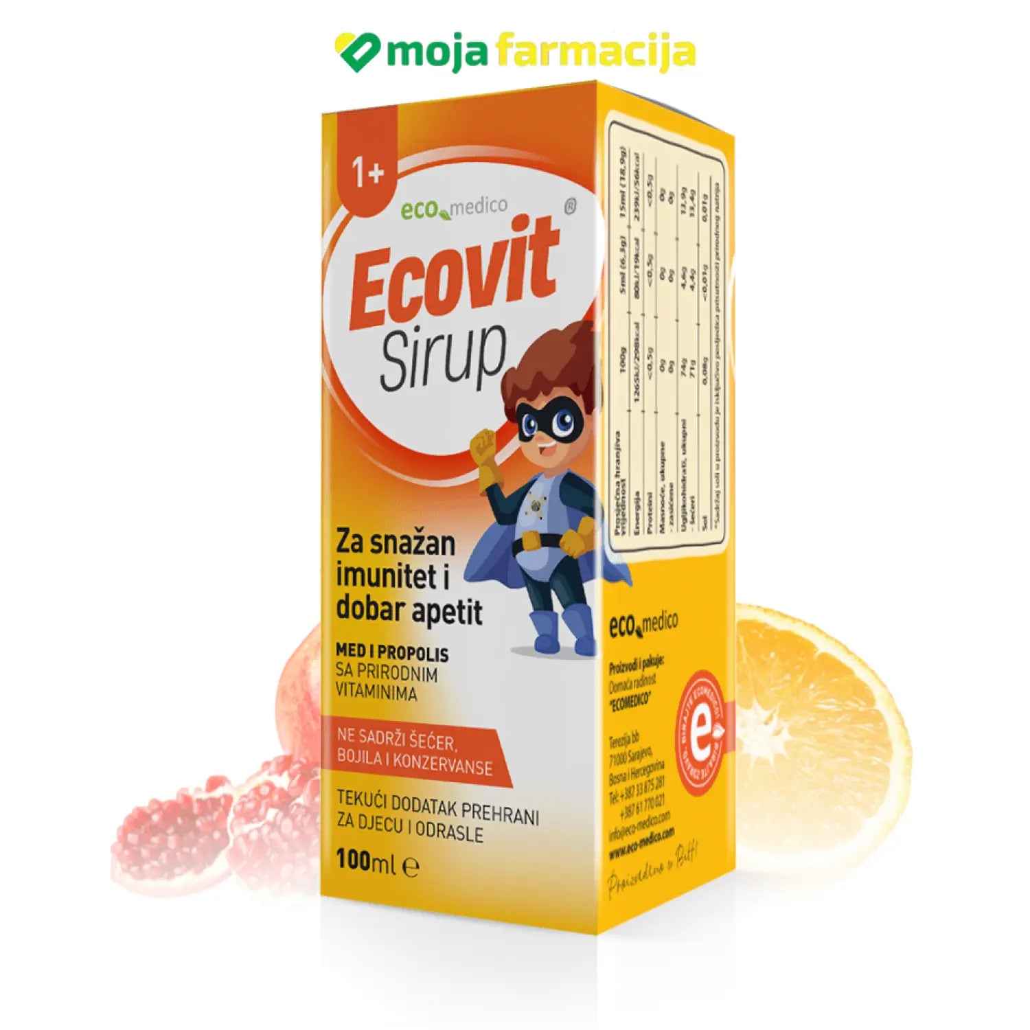 Slika proizvoda Ecovit medni sirup 100ml ECO-MEDICO iz online apoteke Moja Farmacija - BIH