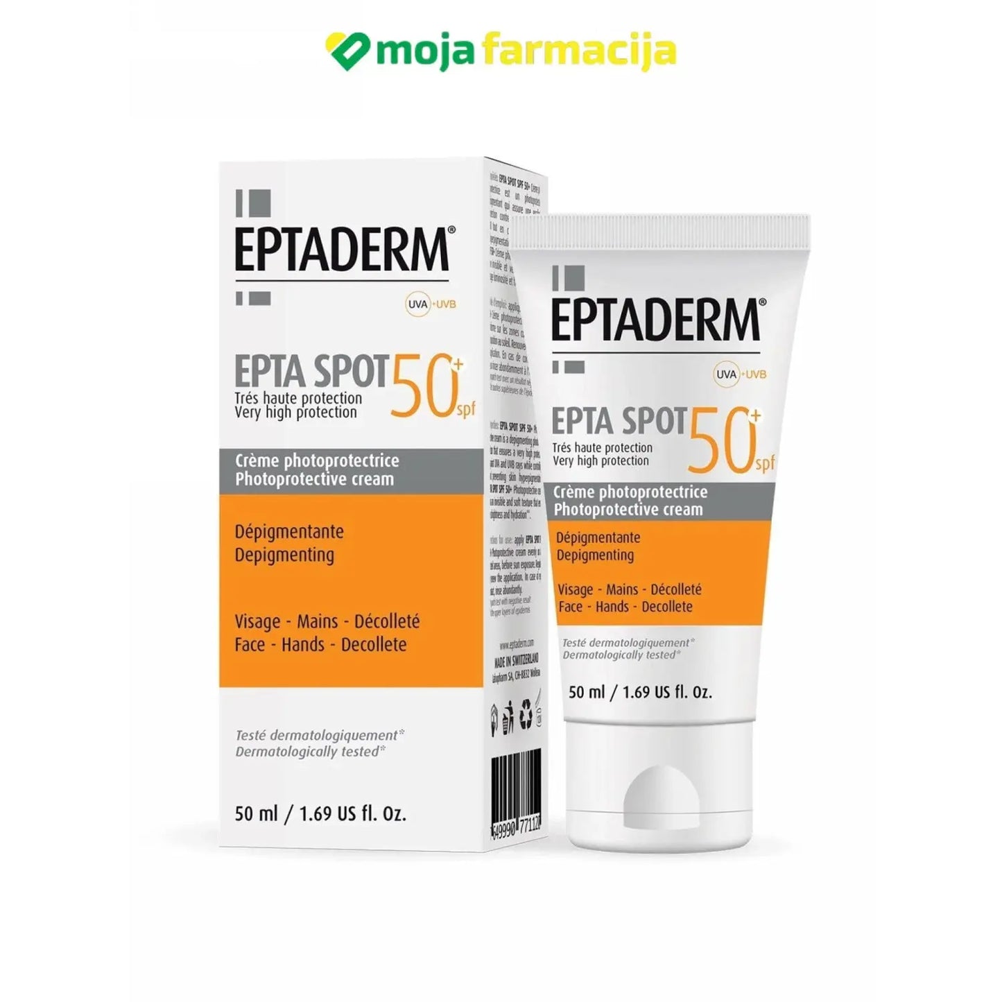 Slika proizvoda EPTADERM Epta Spot SPF50+ krema za zaštitu od sunca iz online apoteke Moja Farmacija - BIH