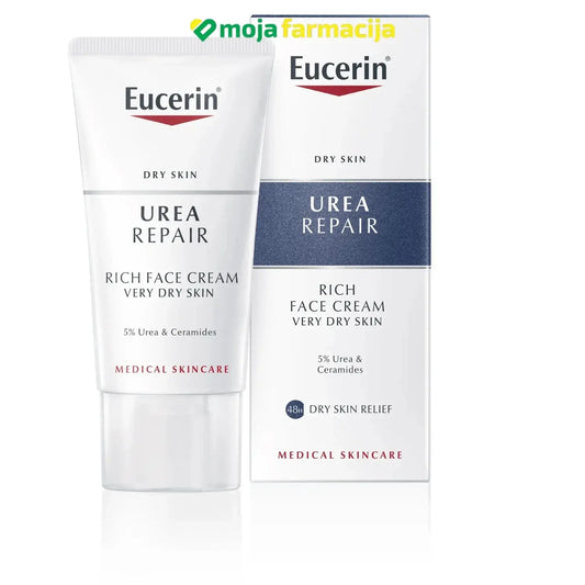 Slika proizvoda Eucerin UREA REPAIR Krema za lice s 5% ureje 50ml iz online apoteke Moja Farmacija - BIH