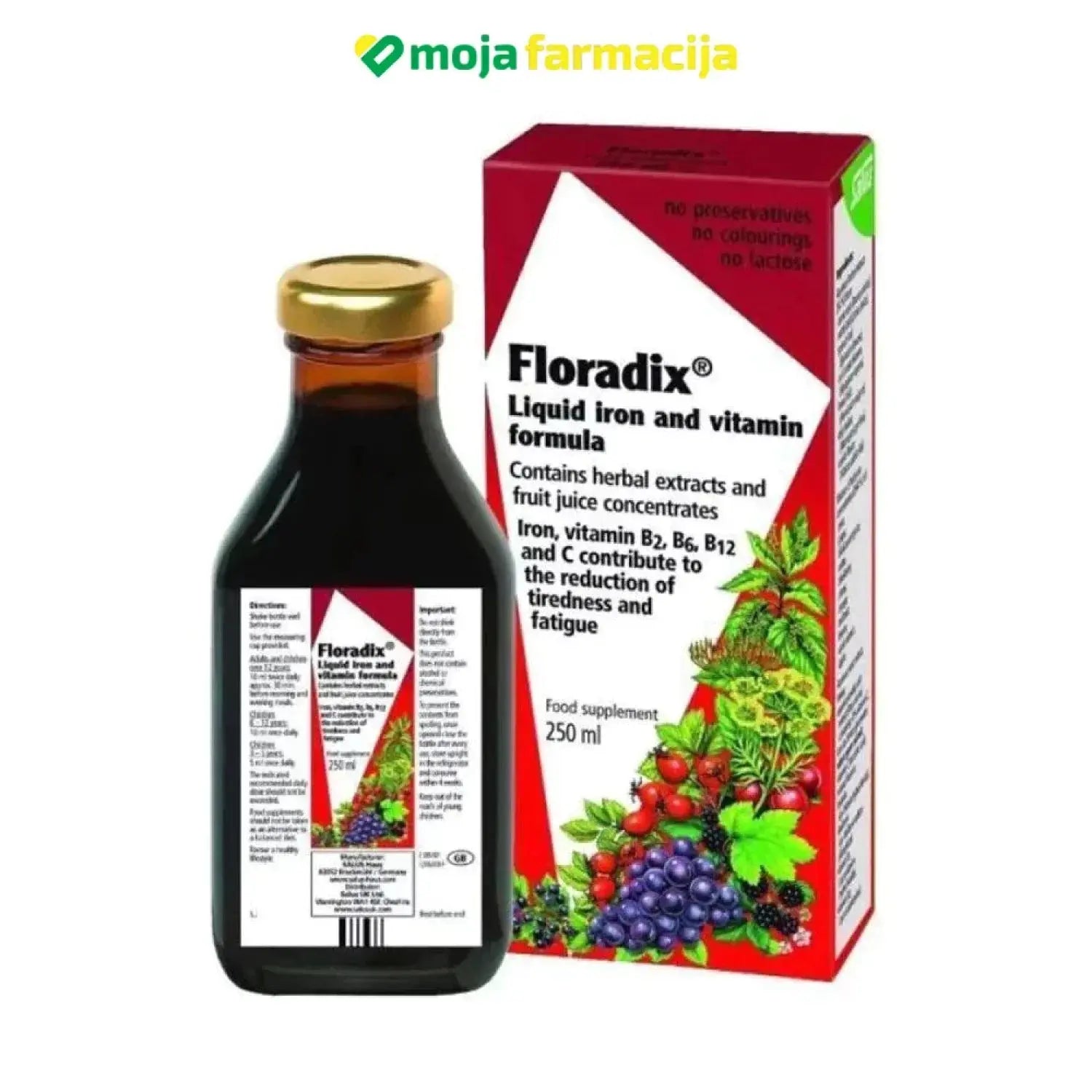 Slika proizvoda Floradix tonik sa željezom iz online apoteke Moja Farmacija - BIH