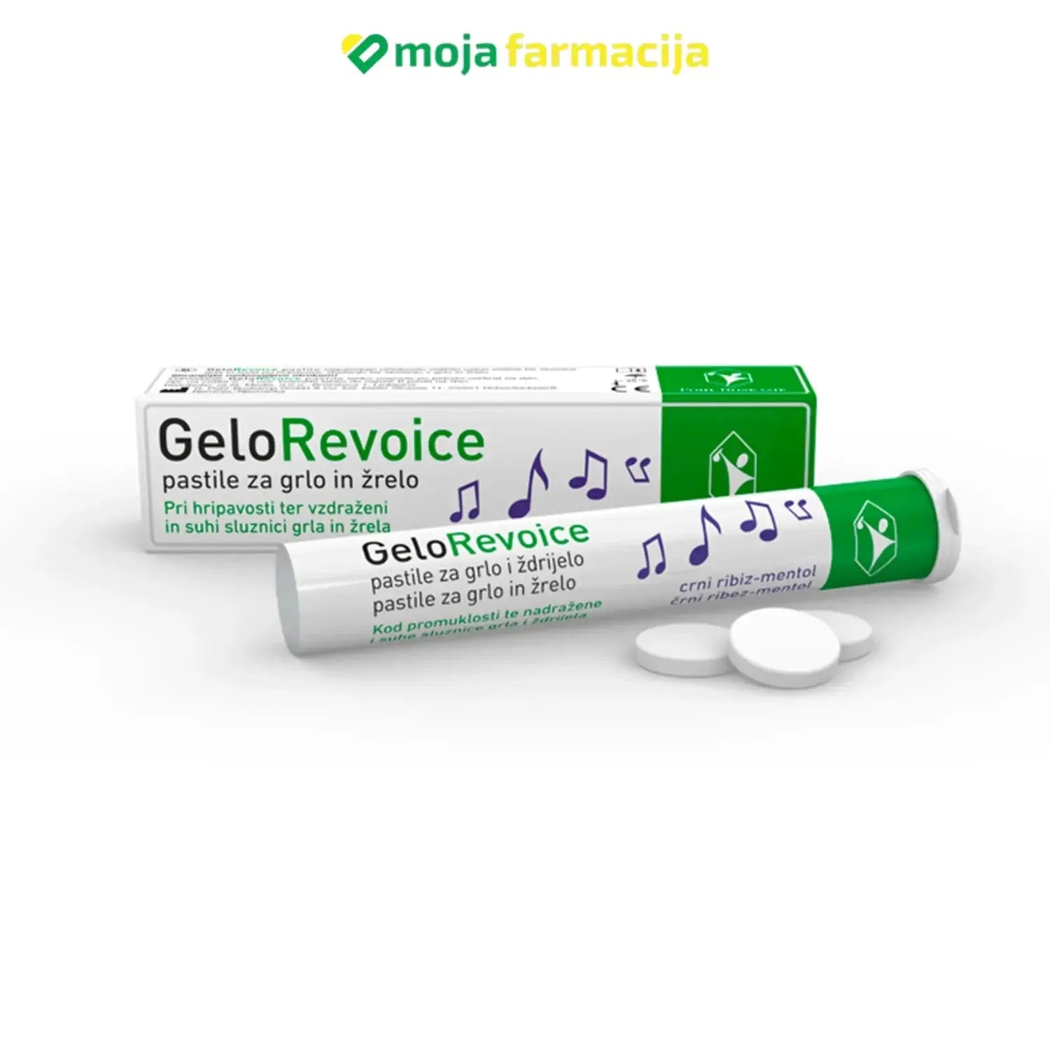 Slika proizvoda Gelorevoice pastile crni ribiz-mentol iz online apoteke Moja Farmacija - BIH