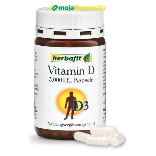 Slika proizvoda HERBALIS Vitamin D 3000IU kapsule iz online apoteke Moja Farmacija - BIH