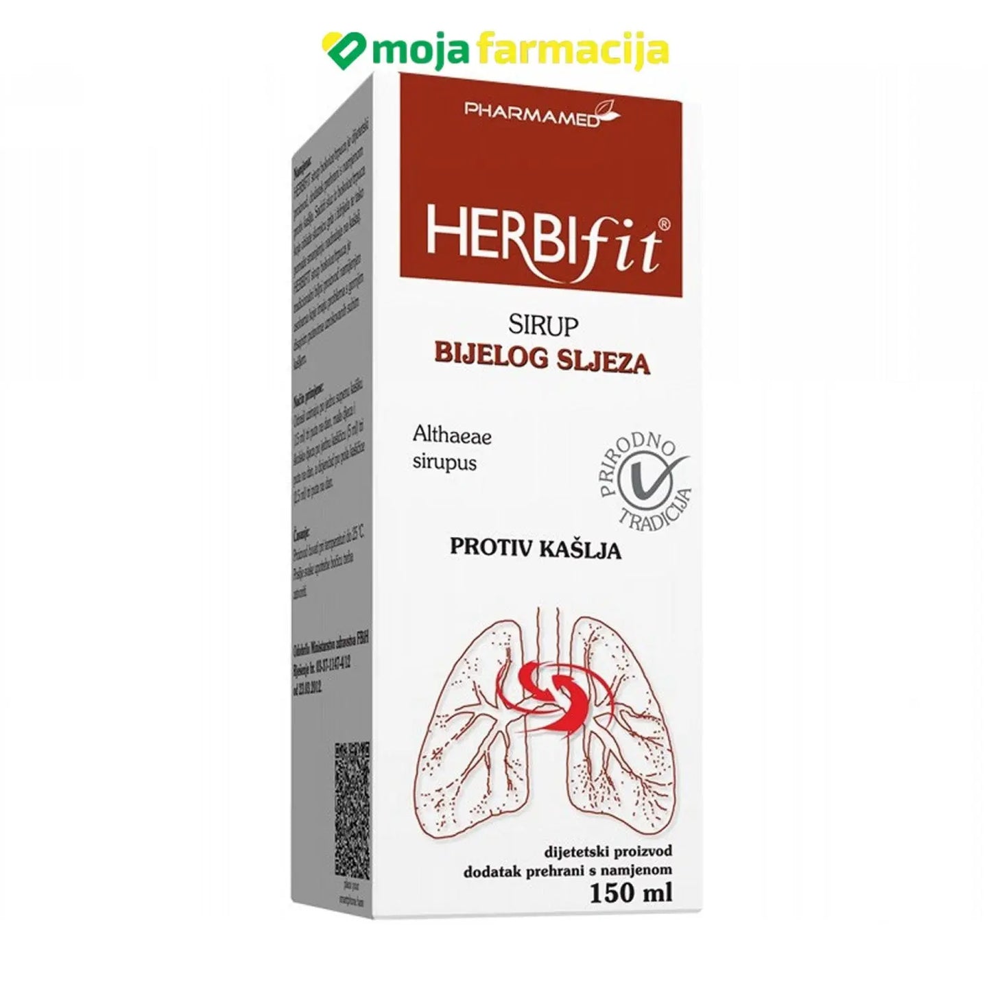 Slika proizvoda HERBIFIT Bijeli sljez sirup iz online apoteke Moja Farmacija - BIH