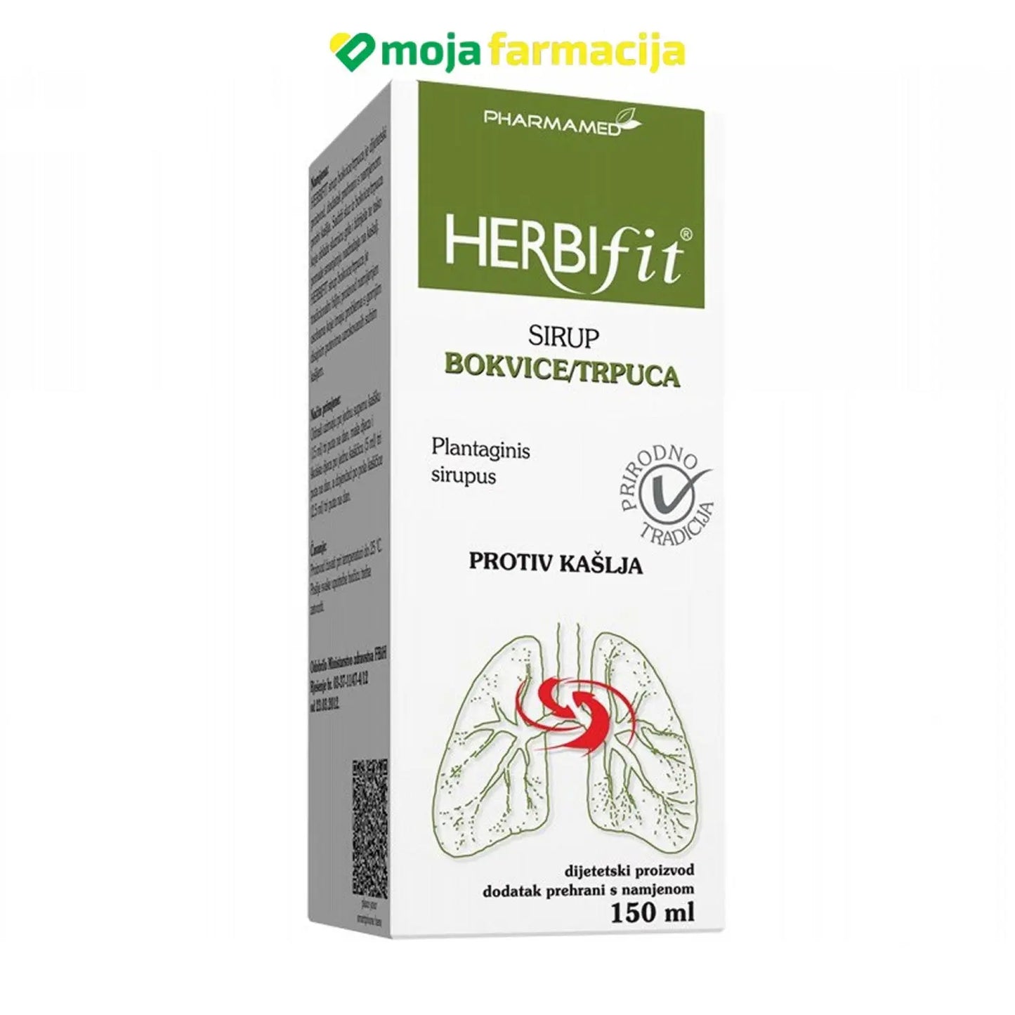 Slika proizvoda HERBIFIT Sirup bokvice/trputca iz online apoteke Moja Farmacija - BIH