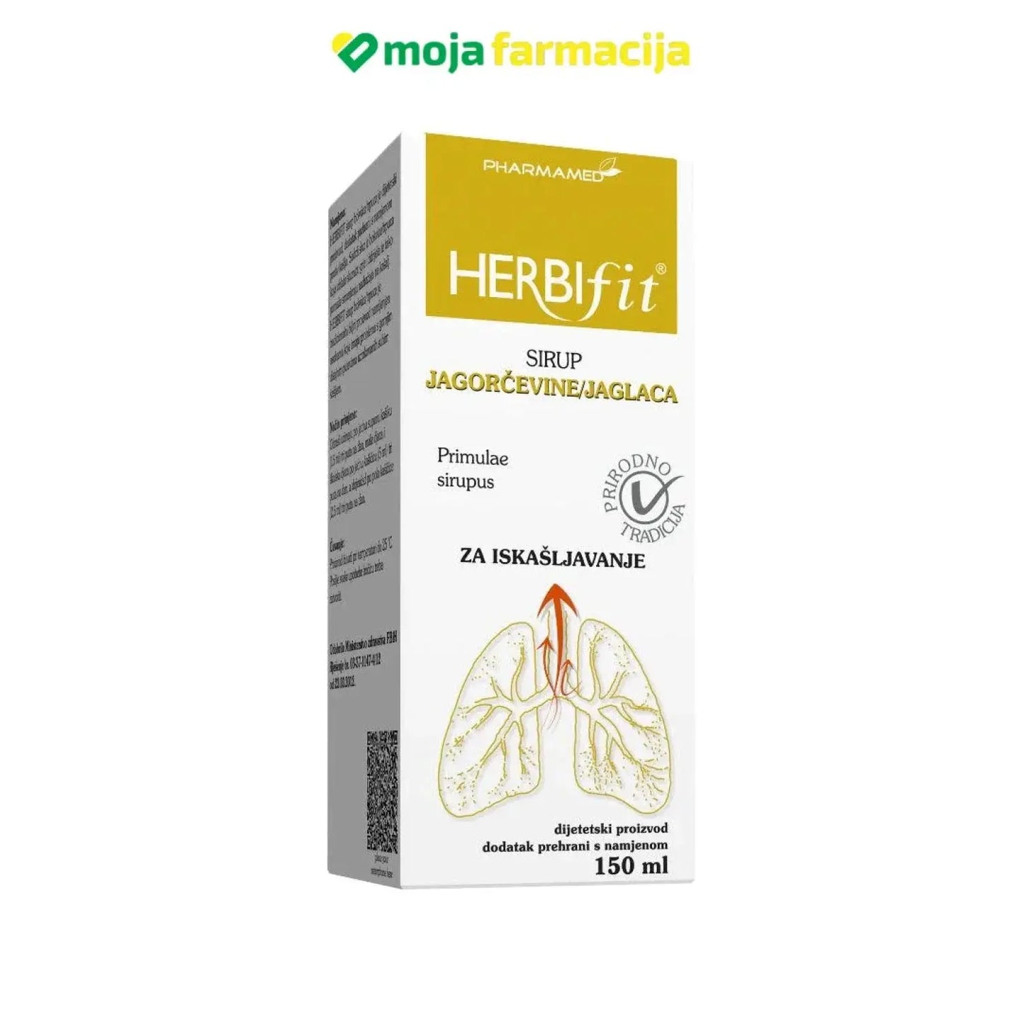 Slika proizvoda HERBIFIT Sirup jagorčevine iz online apoteke Moja Farmacija - BIH