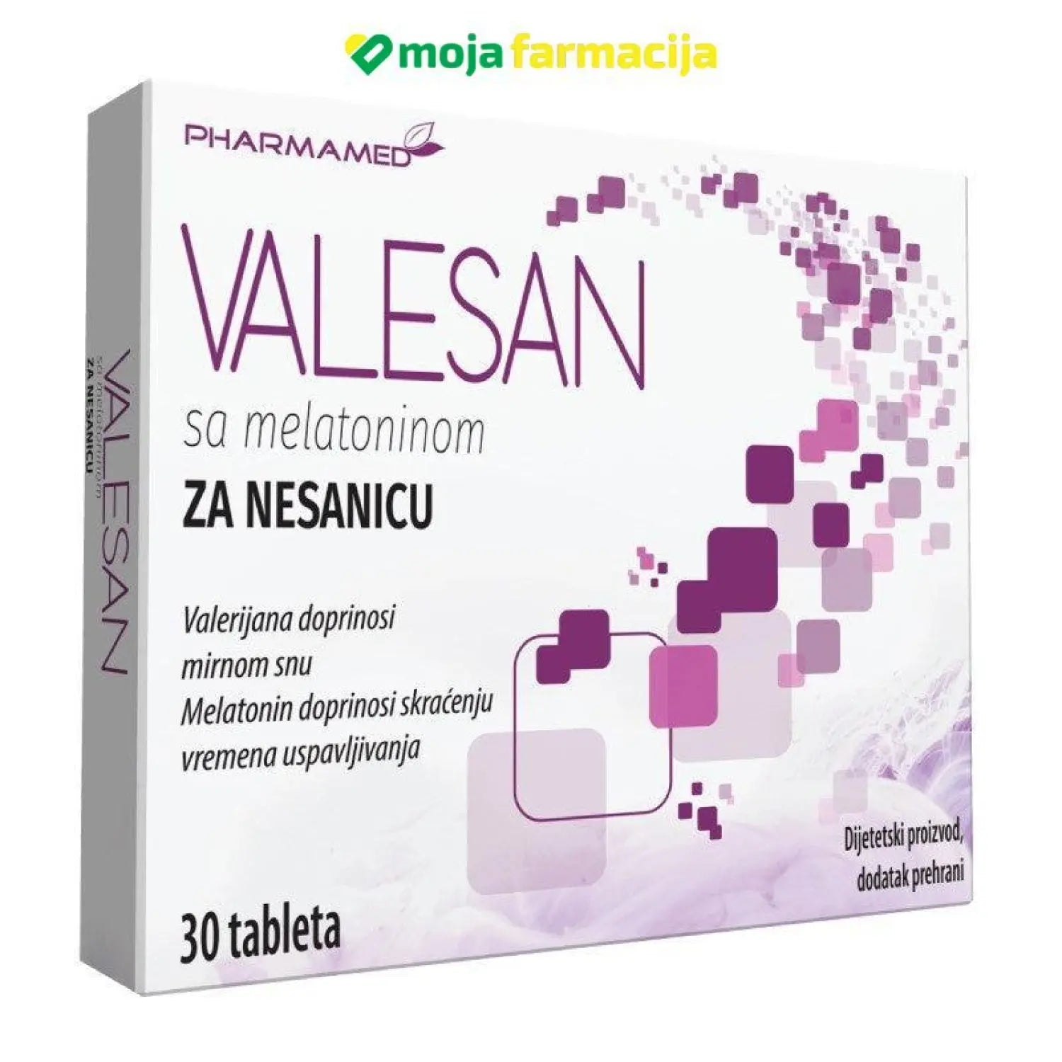 Slika proizvoda HERBIFIT Valesan sa melatoninom za nesanicu iz online apoteke Moja Farmacija - BIH