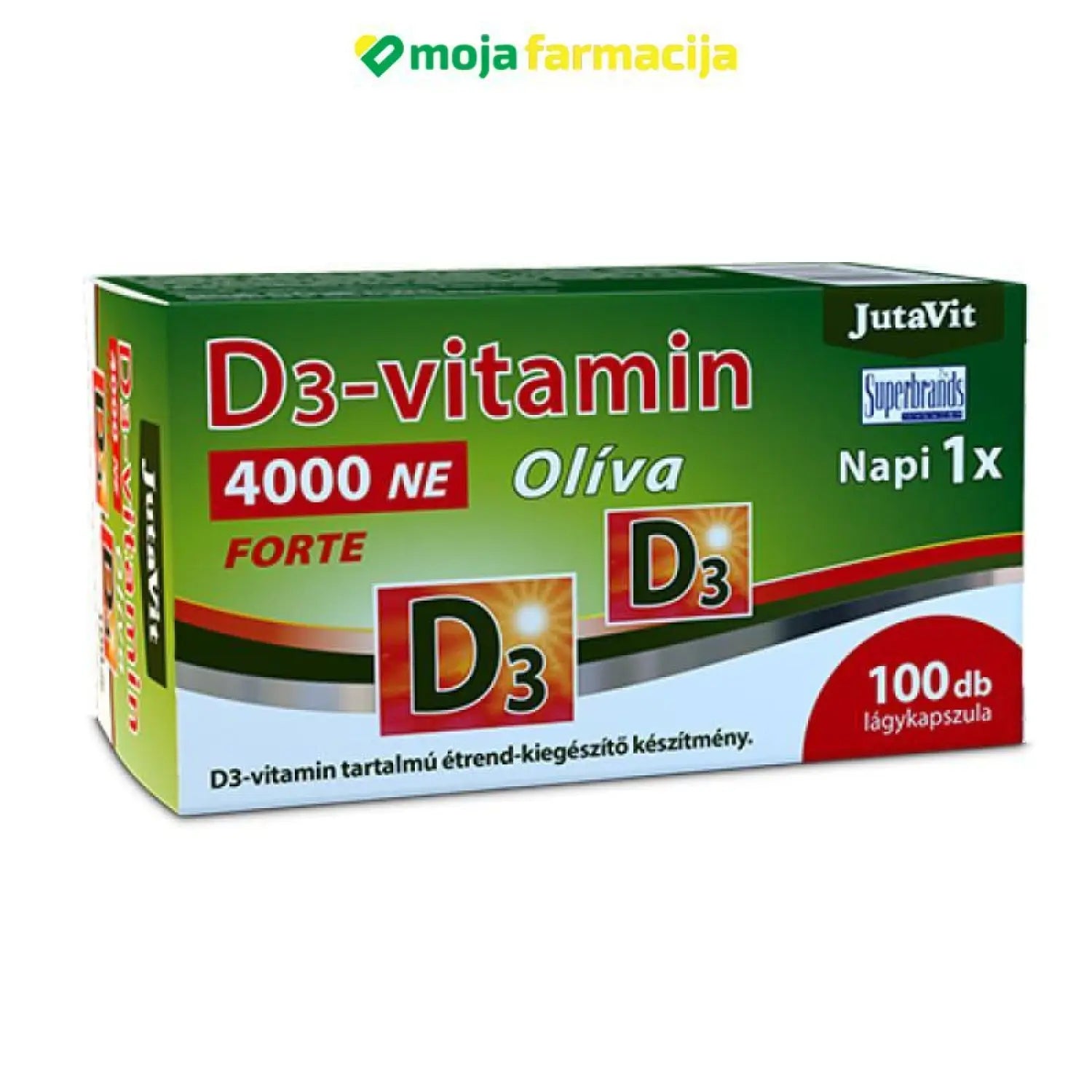 Slika proizvoda JutaVit Vitamin D 4000 IU iz online apoteke Moja Farmacija - BIH