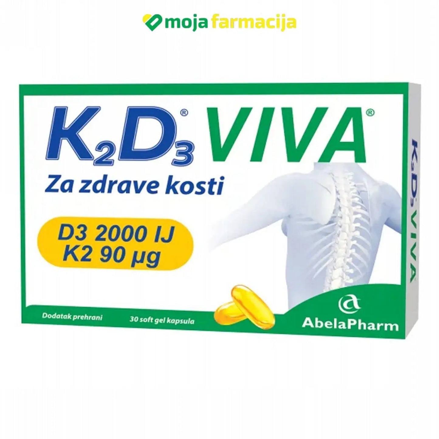 Slika proizvoda K2D3 Viva kapsule iz online apoteke Moja Farmacija - BIH