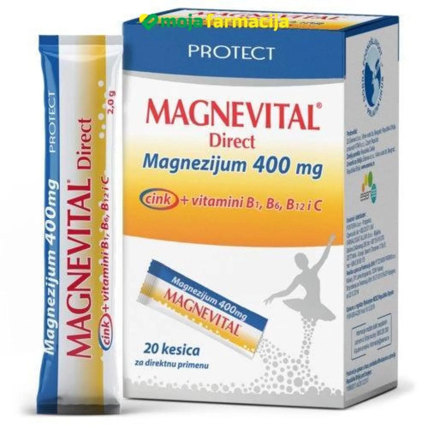 Slika proizvoda Magnevital direct 400mg iz online apoteke Moja Farmacija - BIH