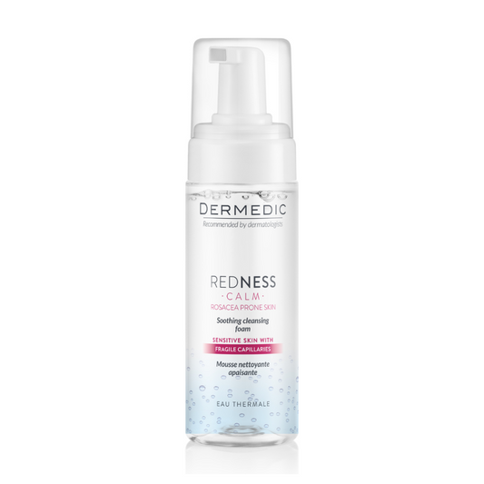Slika proizvoda DERMEDIC Rednes calm rosacea prone skin/umirujuća pjena za čišćenje 170 ml iz online apoteke Moja Farmacija - BIH