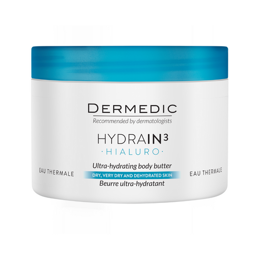 Slika proizvoda DERMEDIC Hydrain3 ultra hidratantni puter za tijelo 225ml iz online apoteke Moja Farmacija - BIH