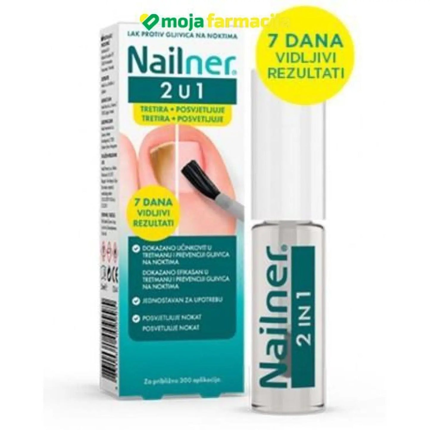 Slika proizvoda Nailner 2u1 lak protiv gljivica na noktima iz online apoteke Moja Farmacija - BIH