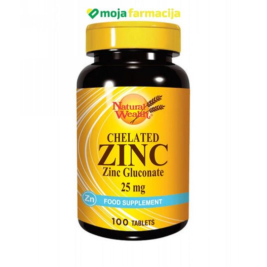 NATURAL WEALTH Cink 25mg - Moja Farmacija - BIH