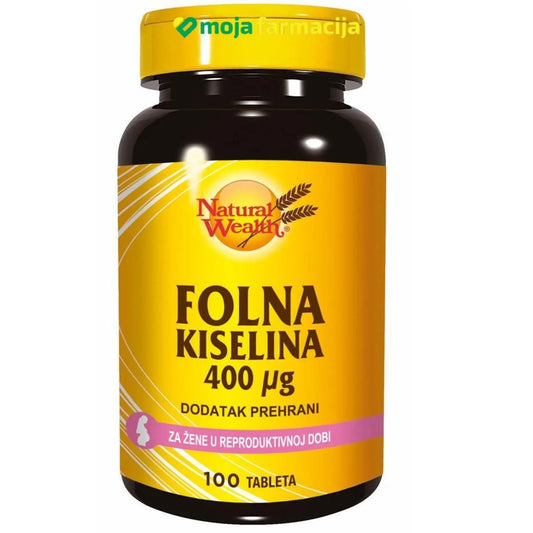 Slika proizvoda NATURAL WEALTH Folna kiselina iz online apoteke Moja Farmacija - BIH