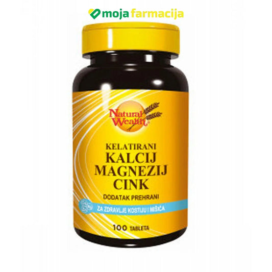 NATURAL WEALTH Kelatirani Kalcij Magnezij Cink - Moja Farmacija - BIH