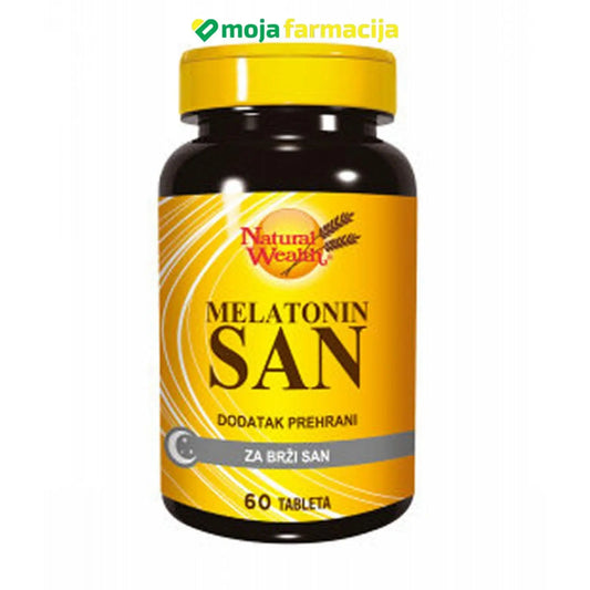 Slika proizvoda Natural Wealth MELATONIN SAN tbl a60 iz online apoteke Moja Farmacija - BIH