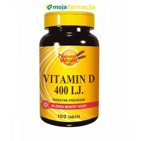 NATURAL WEALTH Vitamin D 400 IU - Moja Farmacija - BIH