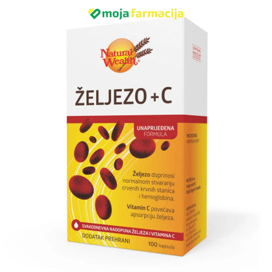 Slika proizvoda NATURAL WEALTH Željezo+vitamin C iz online apoteke Moja Farmacija - BIH