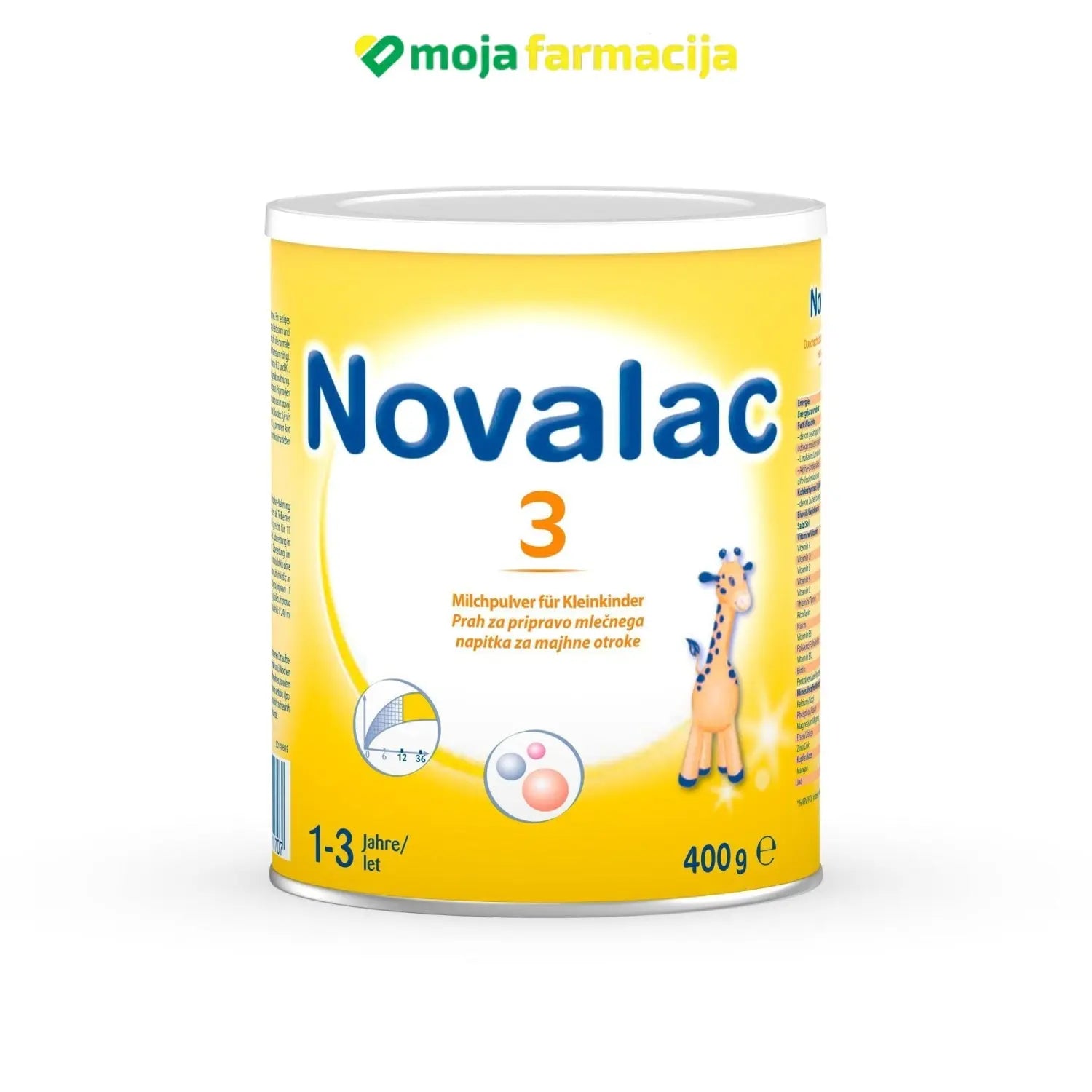 Slika proizvoda Novalac 3 400g vanilija ( 1-3 godine ) iz online apoteke Moja Farmacija - BIH