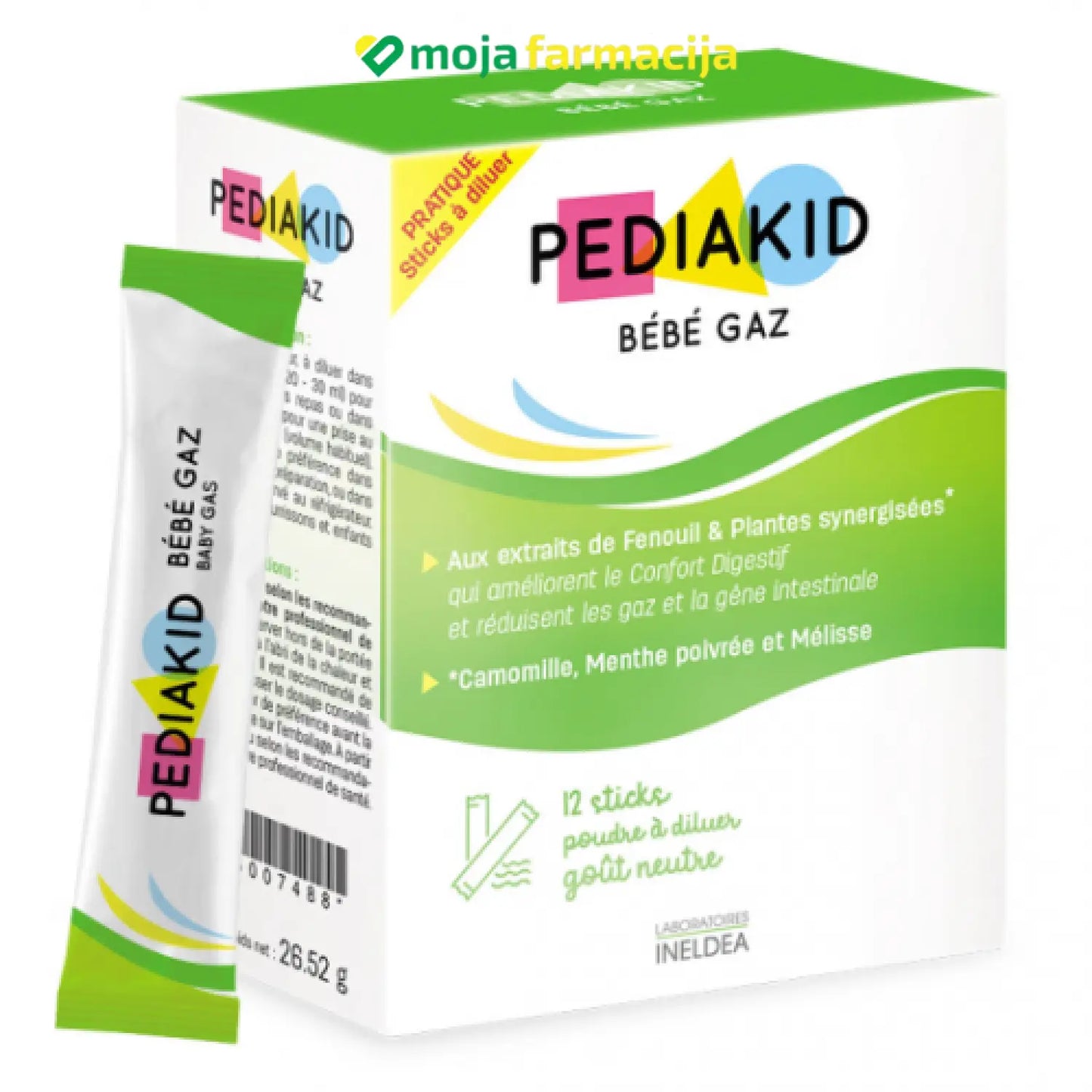 Slika proizvoda PEDIAKID Kesice za bebe protiv nadimanja i gasova iz online apoteke Moja Farmacija - BIH