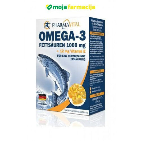 Slika proizvoda PHARMAVITAL Omega-3 1000mg + vitamin E 12mg iz online apoteke Moja Farmacija - BIH