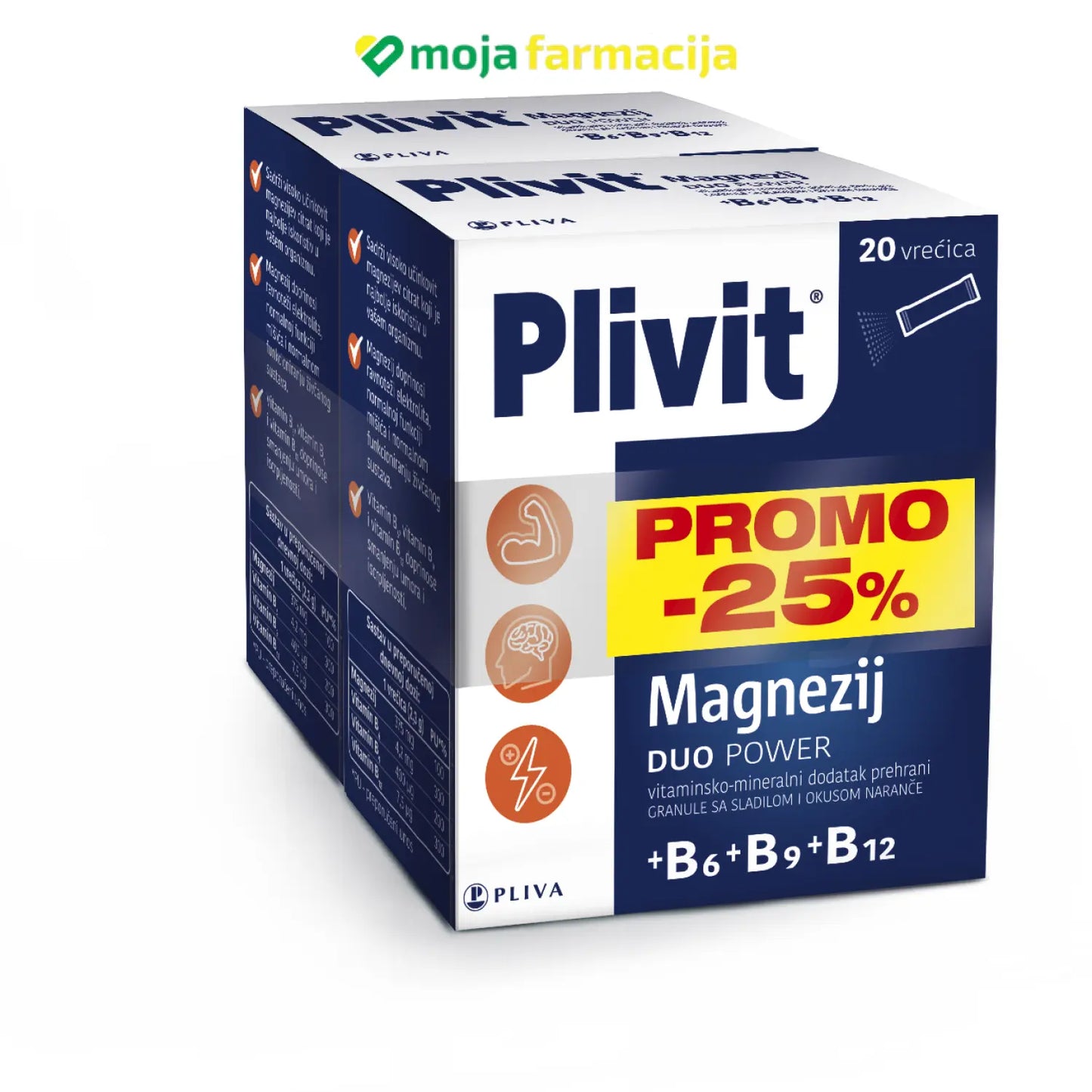 Slika proizvoda Plivit Magnezij DUO Power iz online apoteke Moja Farmacija - BIH