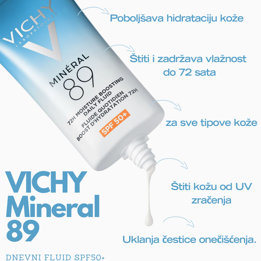 Slika proizvoda VICHY Mineral 89 Dnevni fluid za 72h hidratacije SPF50+ 50ml iz online apoteke Moja Farmacija - BIH