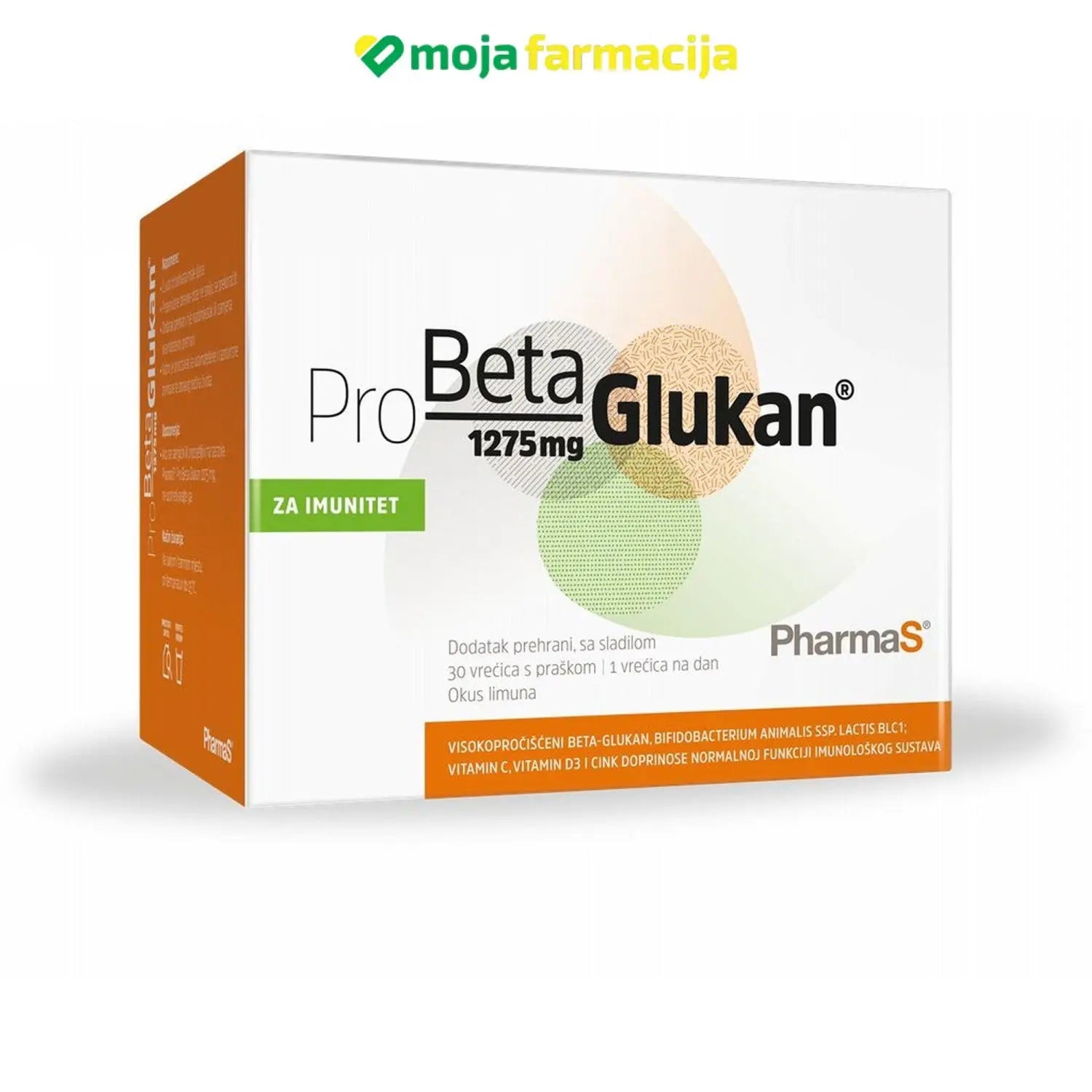 Slika proizvoda PRO BETA GLUKAN VREĆICE 1275mg a1 iz online apoteke Moja Farmacija - BIH