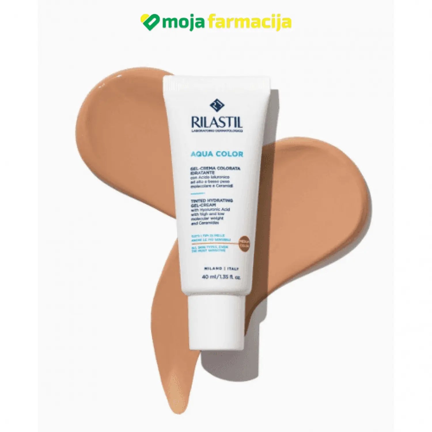 Slika proizvoda RILASTIL Aqua Color hidratatna gel krema - medium iz online apoteke Moja Farmacija - BIH