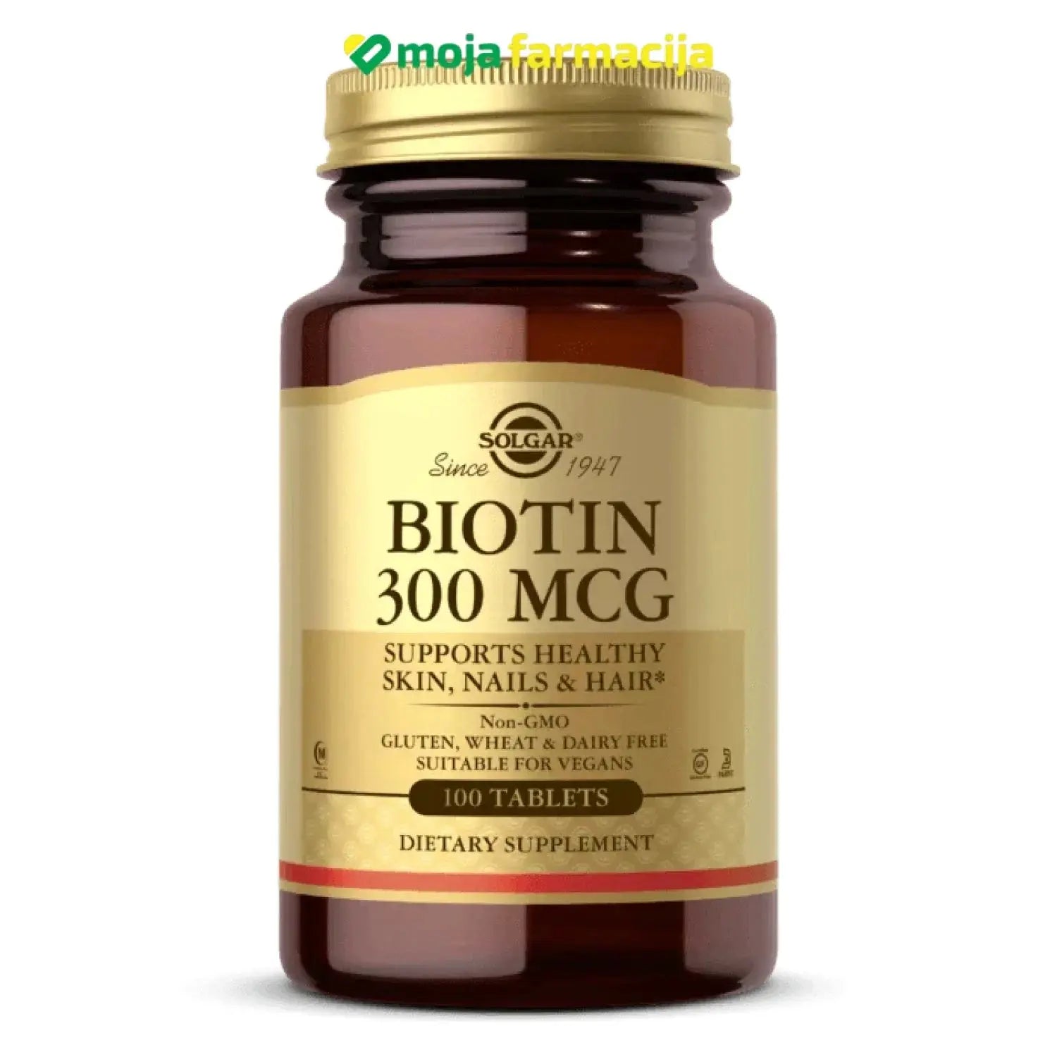 Slika proizvoda SOLGAR Biotin 300mcg iz online apoteke Moja Farmacija - BIH