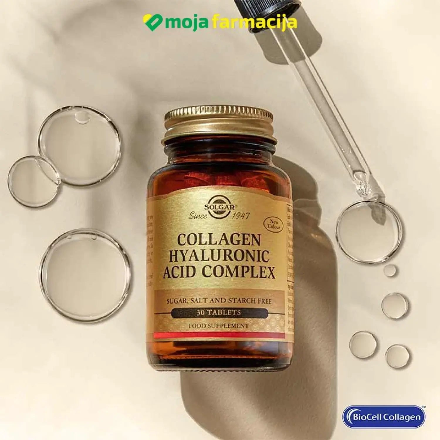 Slika proizvoda SOLGAR Collagen Hyaluronic acid complex iz online apoteke Moja Farmacija - BIH