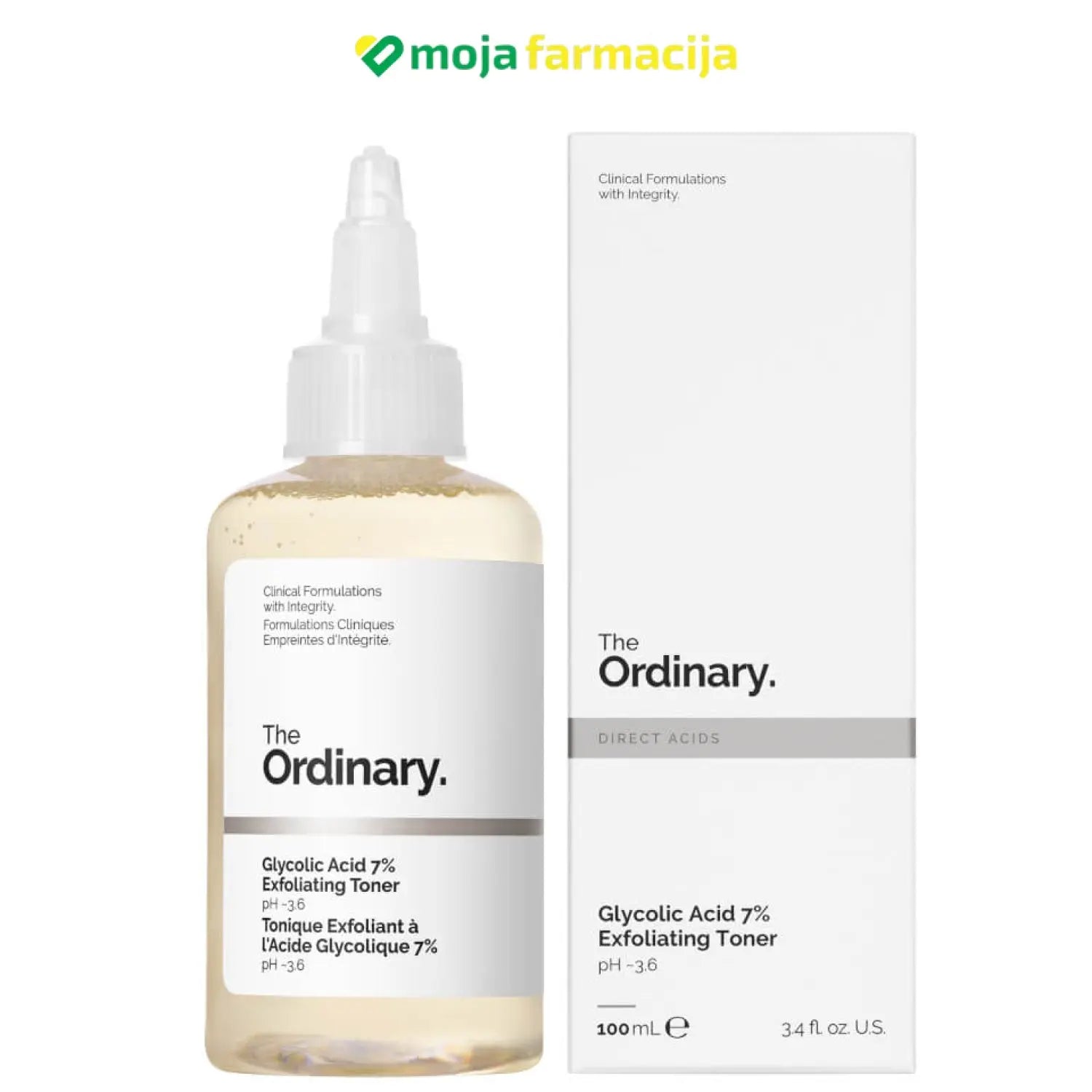 Slika proizvoda THE ORDINARY Glycolic Acid 7% Tonik za njegu lica 100ml iz online apoteke Moja Farmacija - BIH