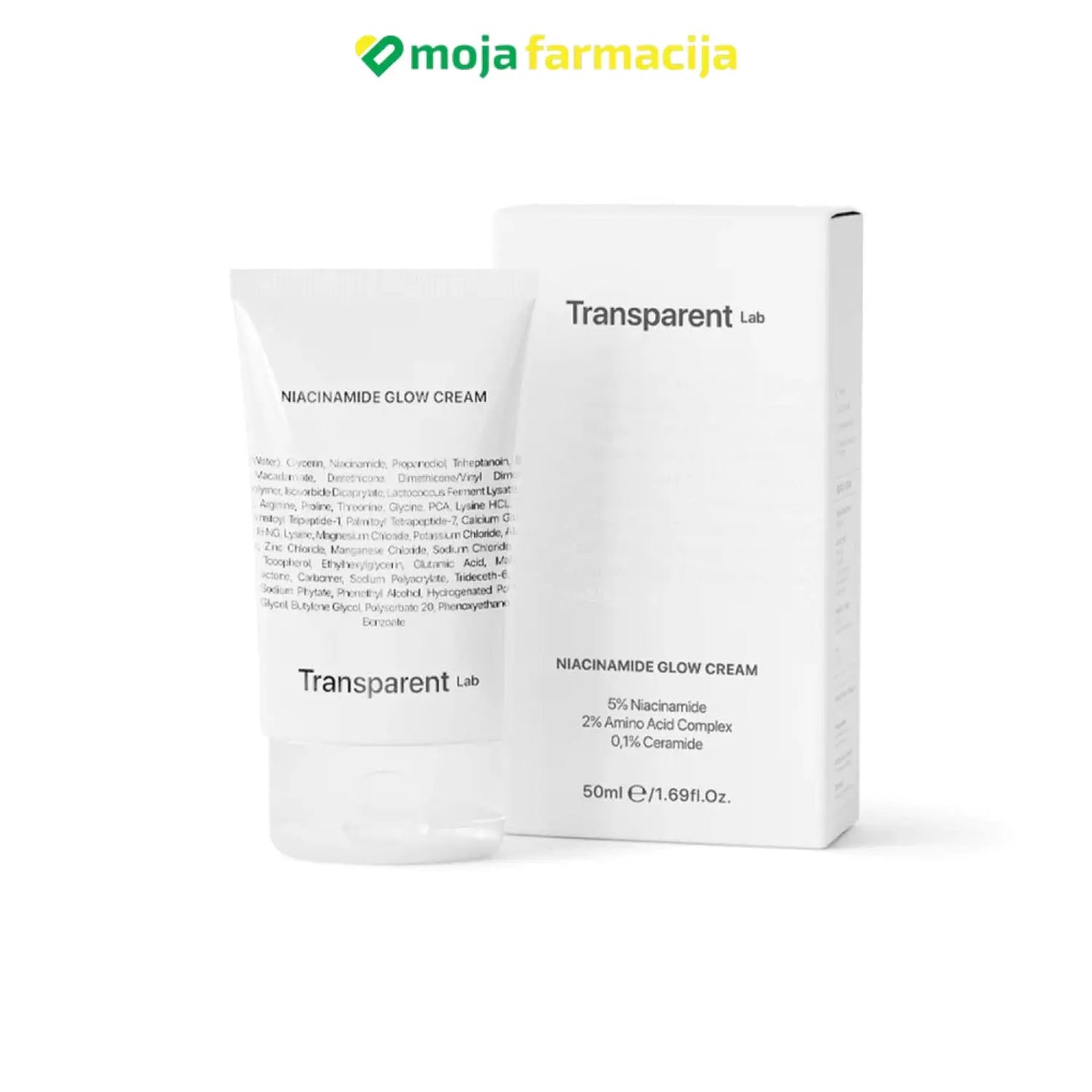 Slika proizvoda TRANSPARENT LAB Niacinamide glow cream iz online apoteke Moja Farmacija - BIH