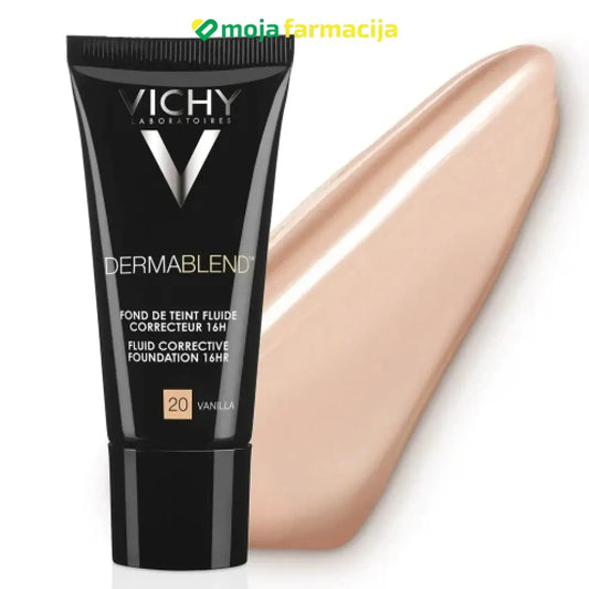 Slika proizvoda VICHY Dermablend korektivni tekući puder 20 VANILLA iz online apoteke Moja Farmacija - BIH