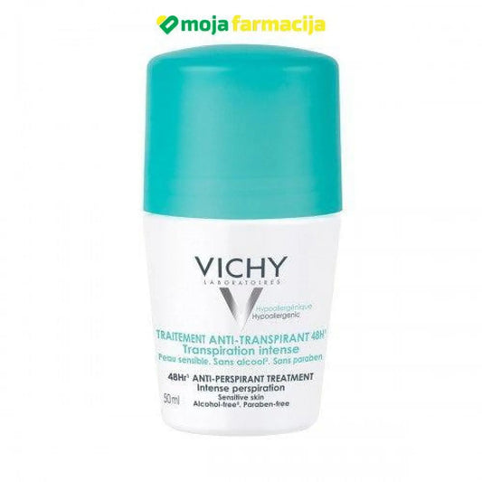 Slika proizvoda VICHY Roll-on Intense  dezodorans za regulaciju prekomjernog znojenja 48h iz online apoteke Moja Farmacija - BIH