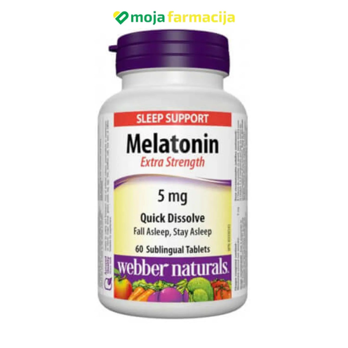 Slika proizvoda Webber Naturals Melatonin 5mg iz online apoteke Moja Farmacija - BIH