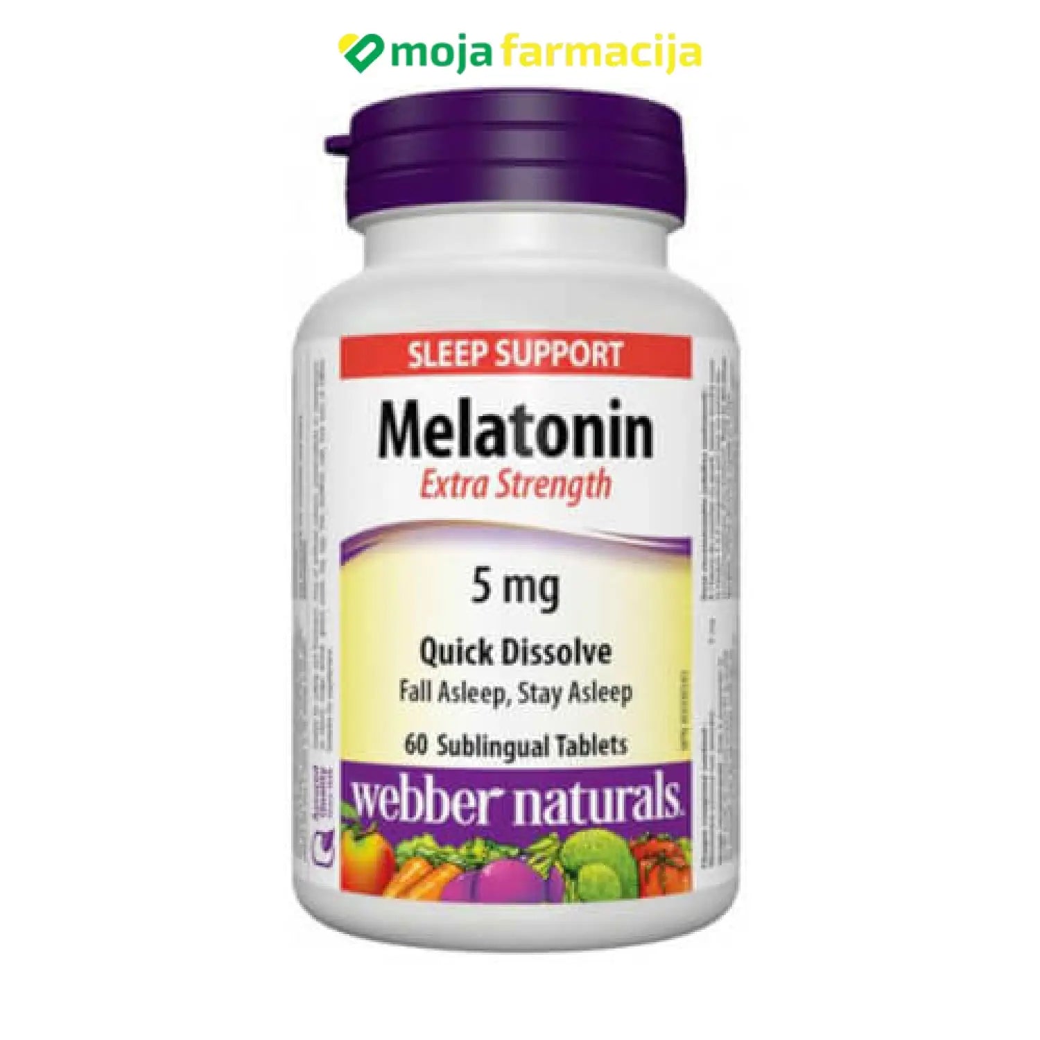 Slika proizvoda Webber Naturals Melatonin 5mg iz online apoteke Moja Farmacija - BIH